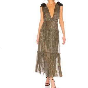 Sabina Musayev Ray Dress, Gold, size small